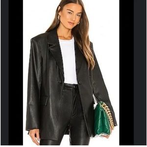 WeWoreWhat faux black leather blazer